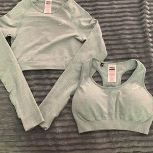 gymshark jade vital seamless sports bra and crop